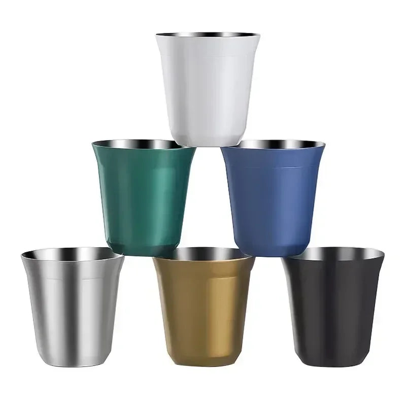 Stainless Steel Espresso Cups Double Walled Vacuum Insulated,Heat Resistant Coffee Cups Unbreakable Stemless Tumbler Small Cup